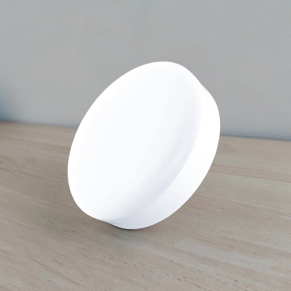 Energy Plus Moon 2027 18W round surface panel light in white with slim profile and smooth diffuser, model MS18.