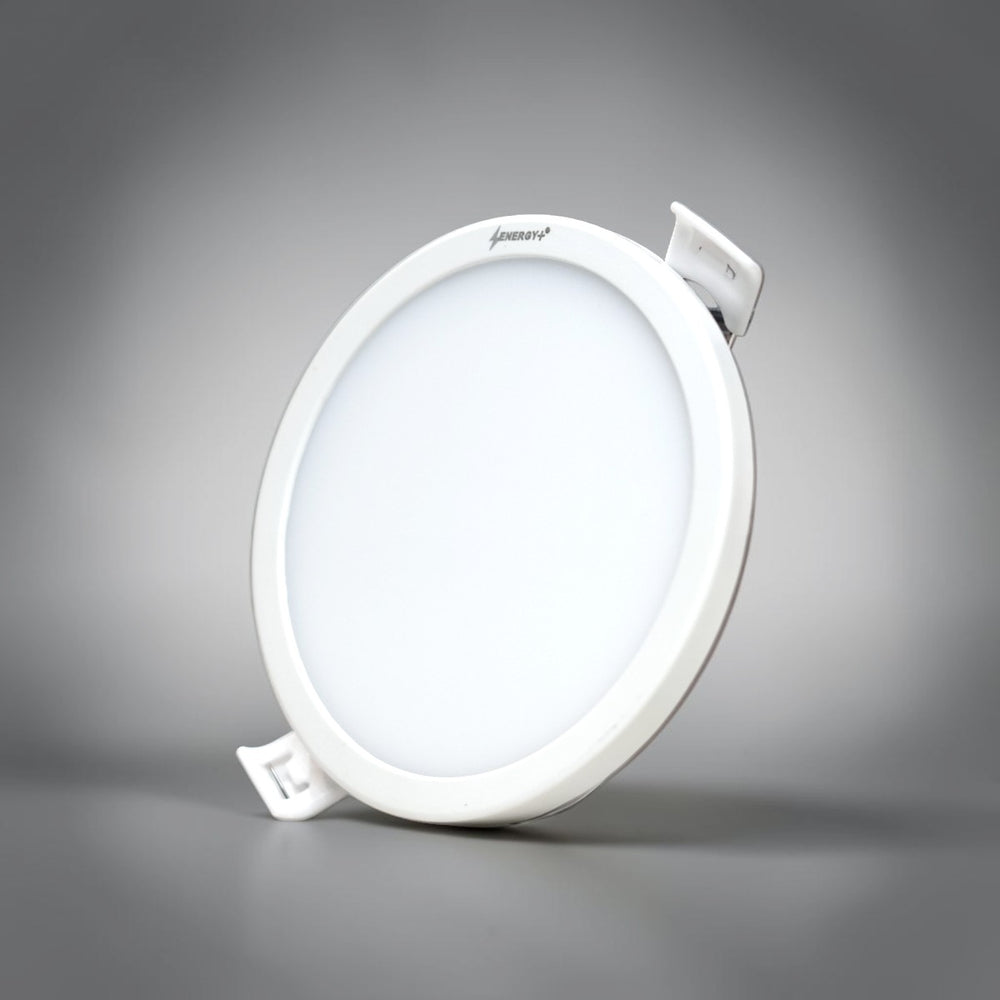 Energy Plus Salvi Panel 2020 7W round panel light in white with frosted diffuser and side mounting tabs, model SP1054.