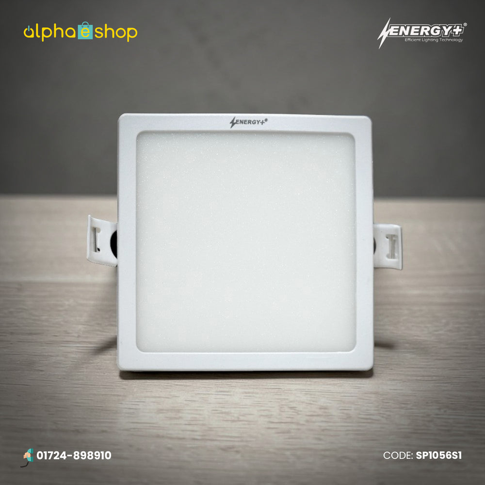 Energy Plus Salvi Panel 2021 7W square panel light in white with frosted diffuser and side mounting clips, model SP1056.