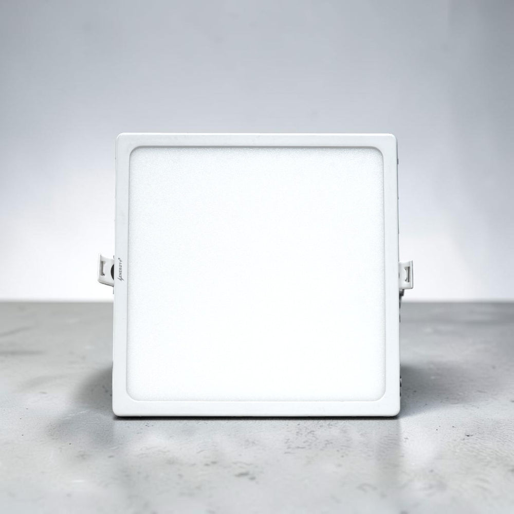 Energy Plus Salvi Panel 2021 20W square panel light in white with frosted diffuser and side mounting brackets, model SP1095.