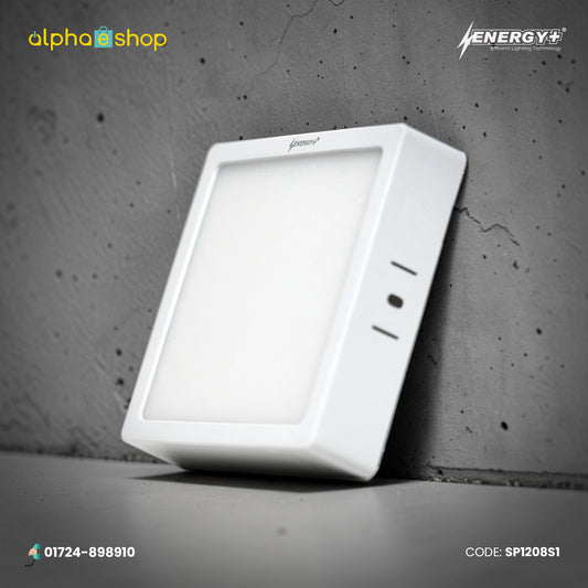 Energy Plus Salvi Panel 2025 8W square panel light in white with slim frame and frosted diffuser, model SP1208.