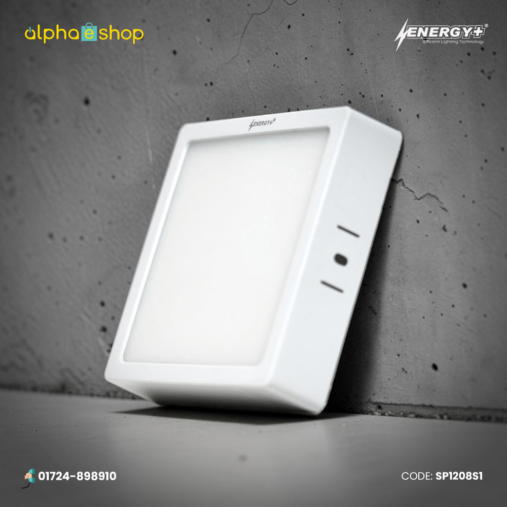 Energy Plus Salvi Panel 2025 8W square panel light in white with slim frame and frosted diffuser, model SP1208.