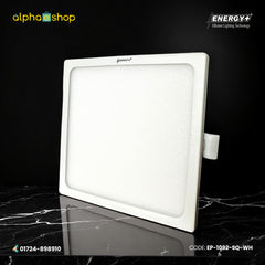 Energy Plus Salvi square LED concealed panel light in white, slim panel design, model EP-1092-SQ-WH.