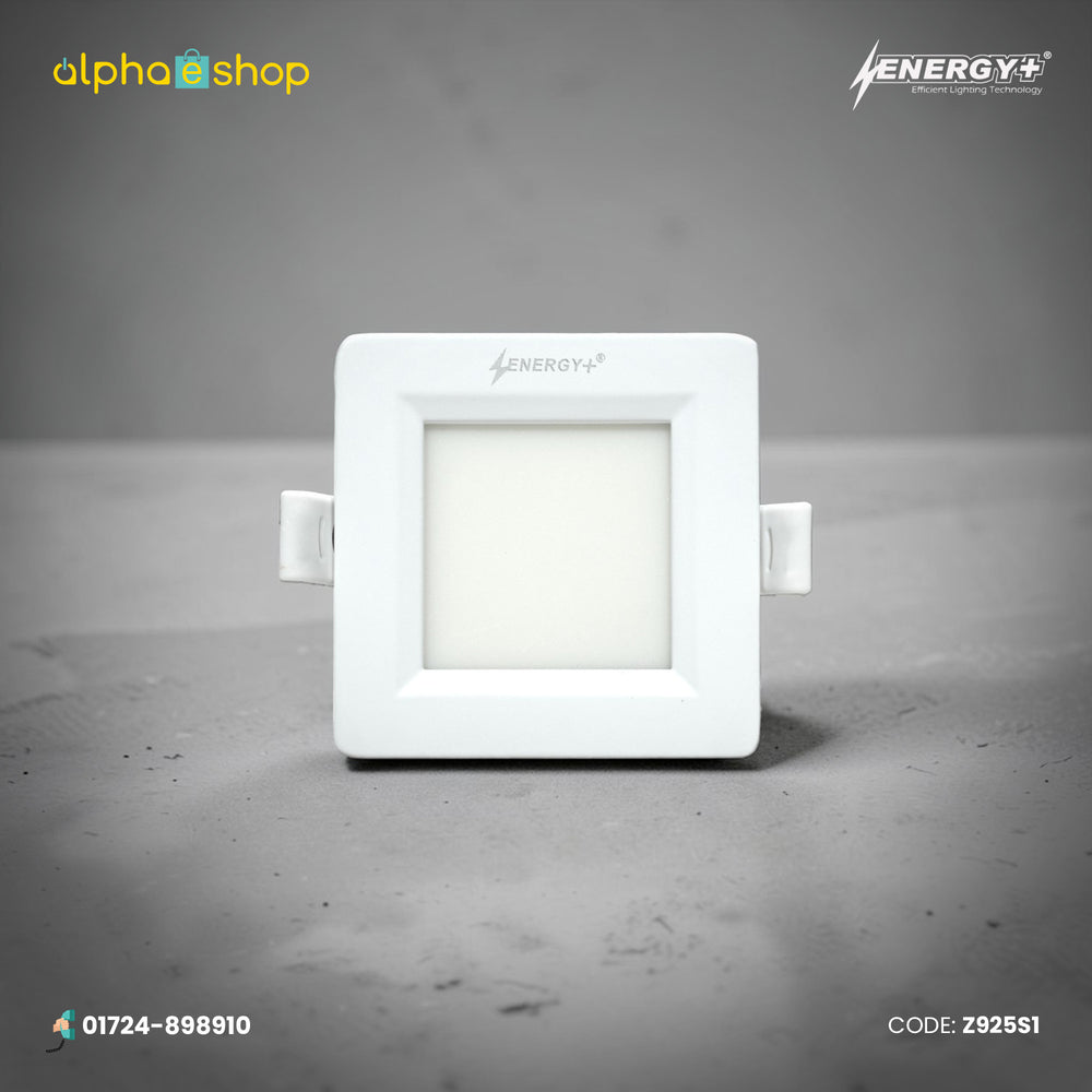 Energy Plus Zion Panel 2016 3W square panel light in white with frosted diffuser and recessed design, model Z925.