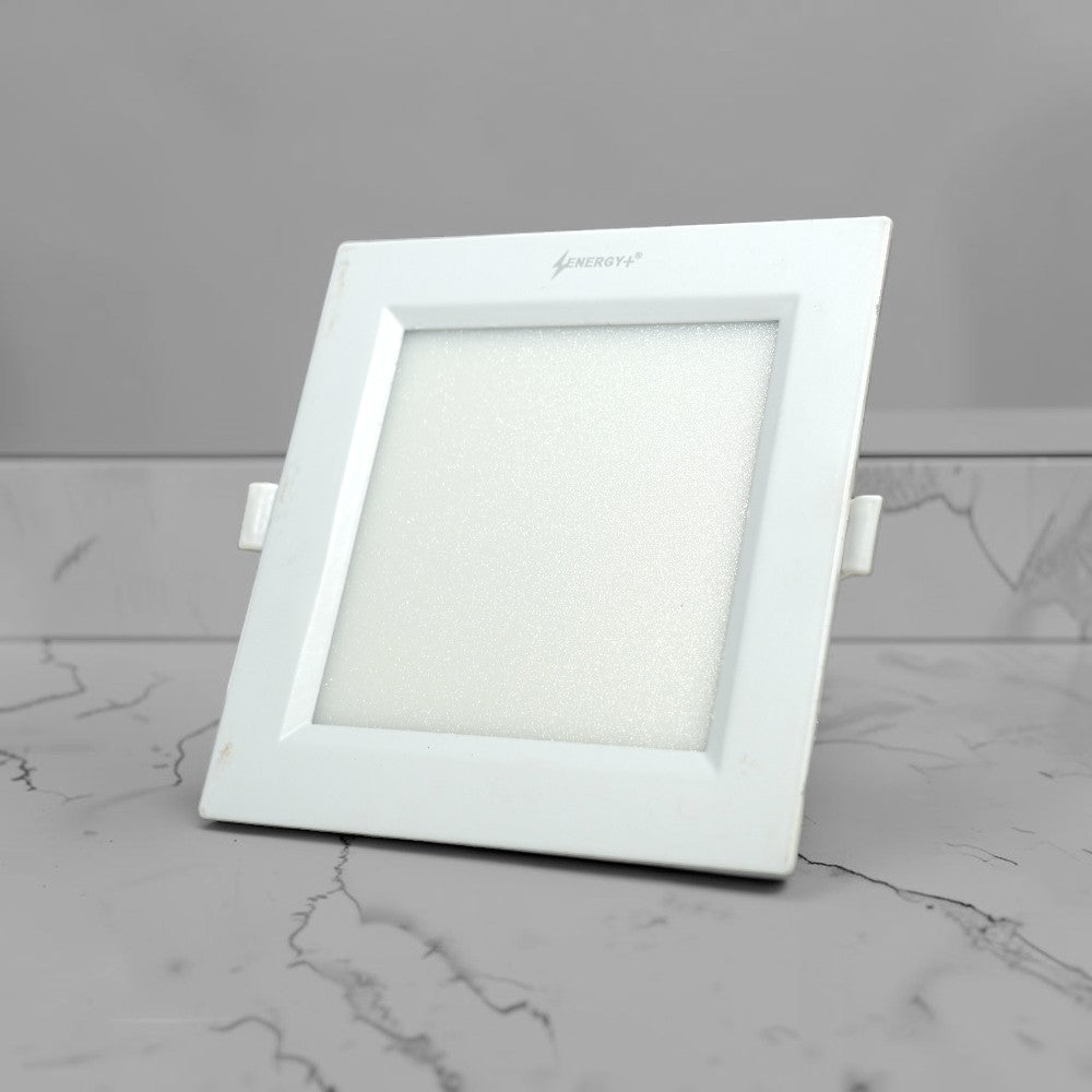 Energy Plus Zion Panel 2016 12W square panel light in white with slim frame and frosted diffuser, model Z939.