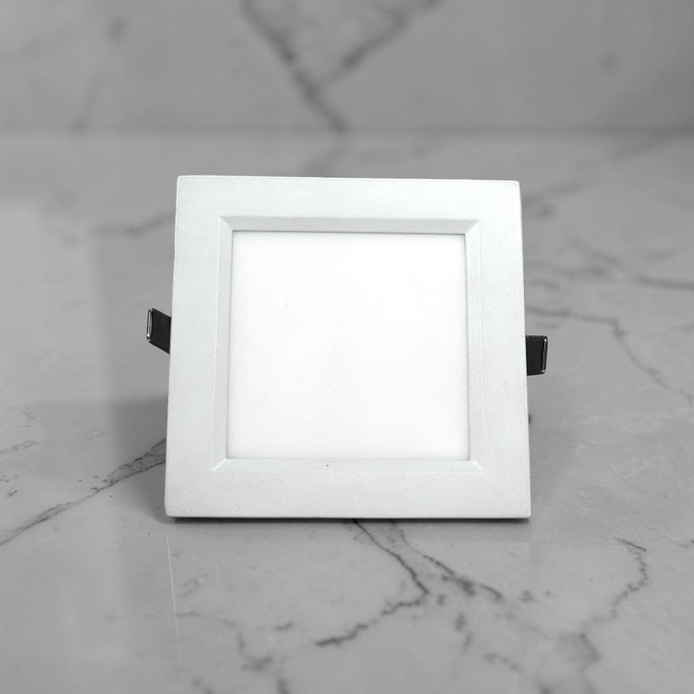 Energy Plus Zion Panel 2016 12W square panel light in white with slim frame and frosted diffuser, model Z939.