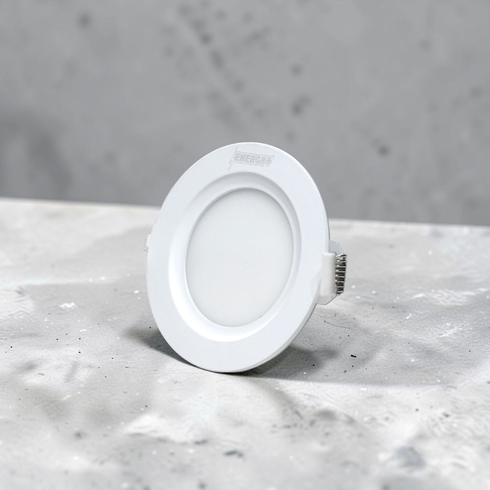 Energy Plus Zion Panel 2017 6W round panel light in white with frosted diffuser and spring clips, model Z867.