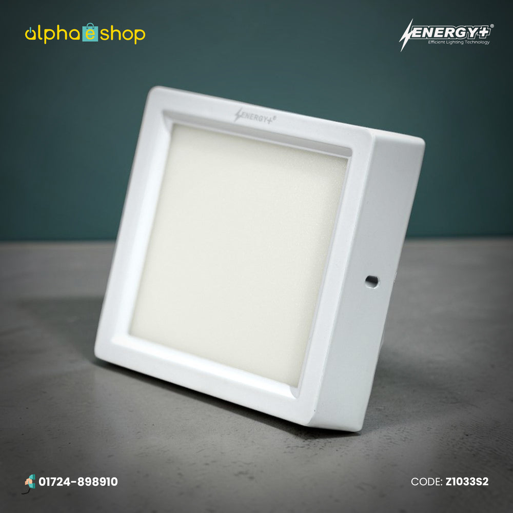 Energy Plus Zion Panel 2024 (1033) 6W square panel light in white with slim frame and frosted diffuser, model Z1033.