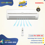 GENERAL ASH12USCCW - Split Wall Air Conditioner 1 TON (Non-Inverter) (White) PA-3210-AC