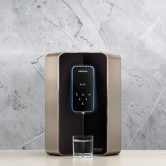 Havells Digi Touch Alkaline 6 L Absolutely Safe RO + UV Purified pH Balanced Water Purifier with 8 Stages, Double UV Purification and Patented Alkaline Water Technology (Champagne and Black) H-2000-WP