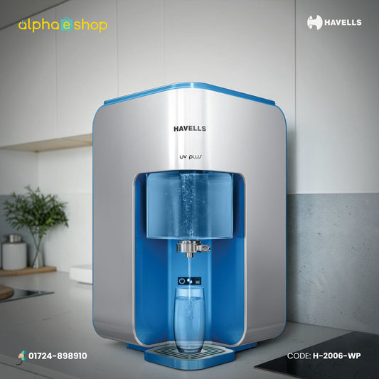 Havells UV Plus Ultraviolet Water Purifier - Unique 5 stage RO + UV Water Purifer ( White/Sky Blue) H-2006-WP