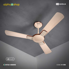 Havells ENTICER ART - NS FAUNA 48" Ceiling Fan (Champagne) H-292