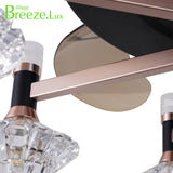 Breezelux 48" Elegant Modern Retractable Luxury Decorative Silent Underlight Invisible Blade Chandelier with Remote Ceiling Fan (Black & Coffee) BL-2521