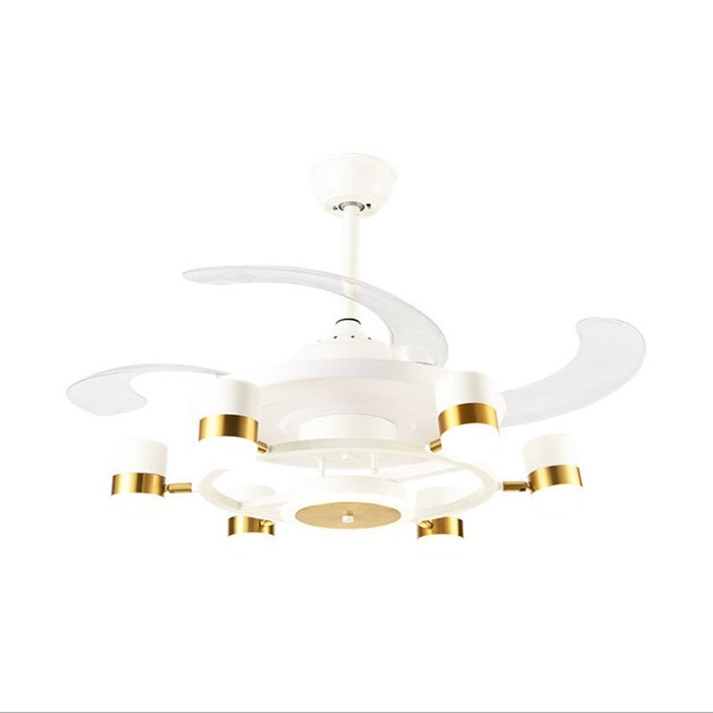 Qulik Q-6073-W 48-Inch Modern Chandelier Ceiling Fan with LED Light in White