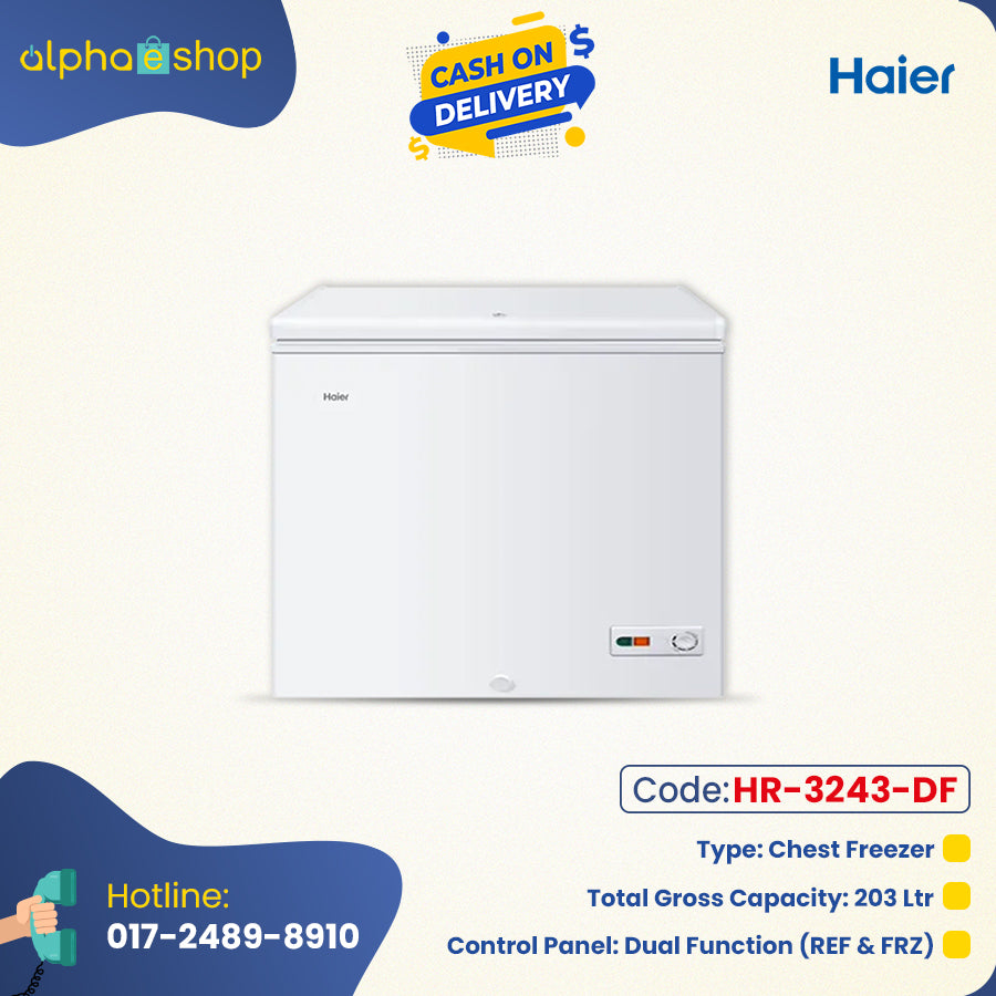 Haier HCF230 Chest Deep Freezer 203L (White) HR3243DF