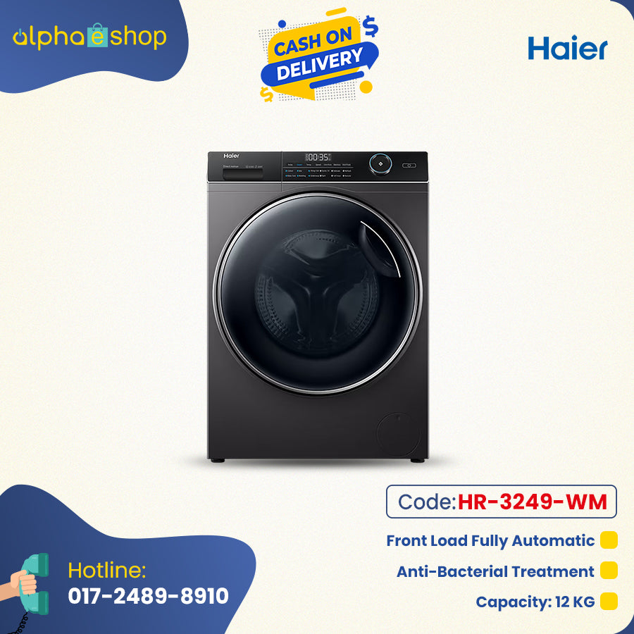 Haier 12Kg Front Loading Washing Machine Gray Luxury and