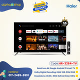 Haier H55K66UG - 55" Bezel Less 4K Google Android 11 Smart TV (BLACK) HR-3264-TV
