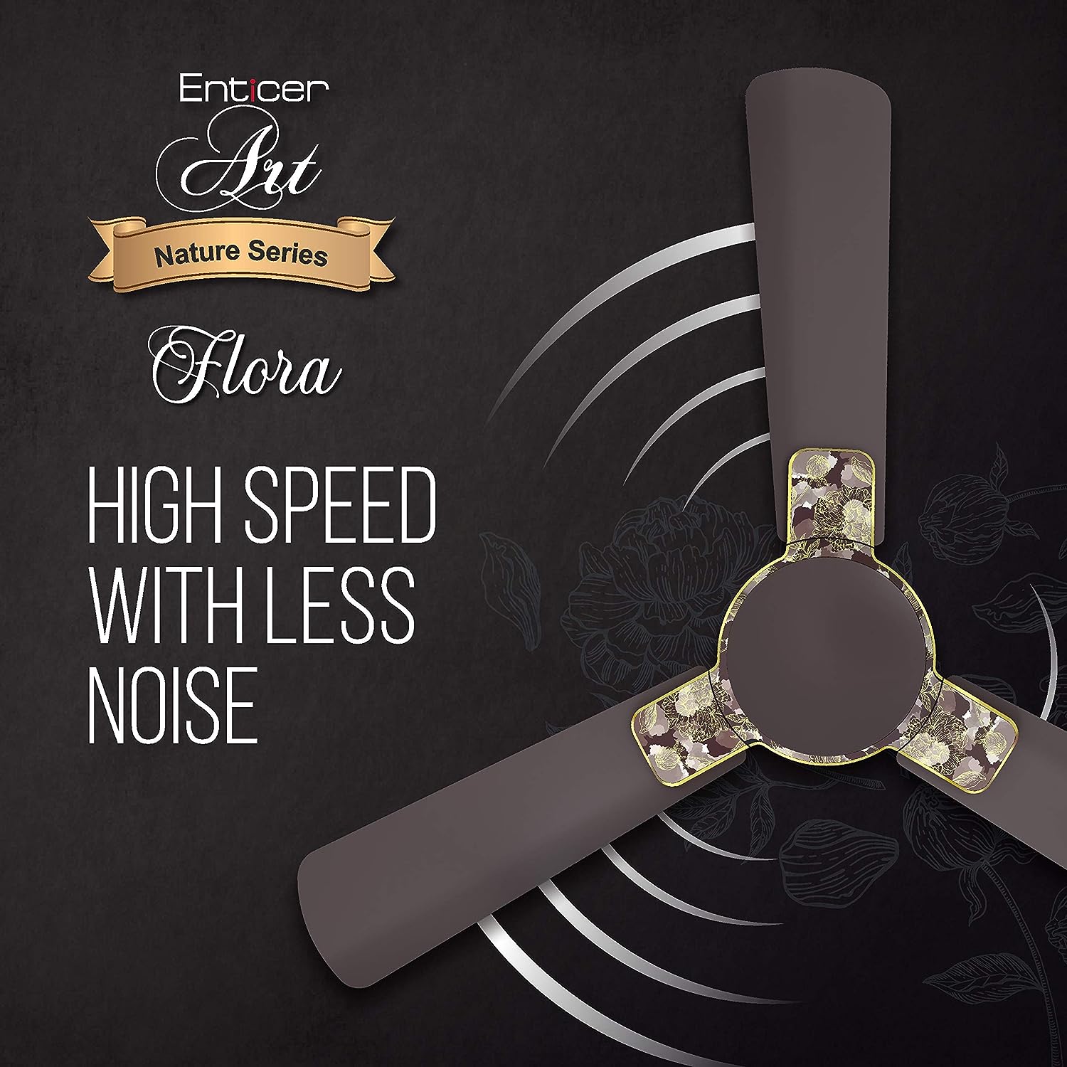 Havells ENTICER ART - ES Flora  Nature Series 48 Inch Ceiling Fan (Espresso Brown) H-289