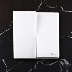 Belamy White 2 Gang 1 Way Switch | BE-148-SW
