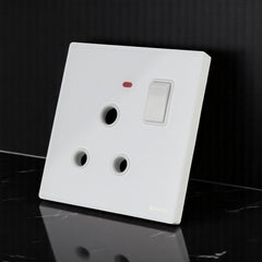 Belamy White 1G 3-PIN Round Socket | BE-151-SW