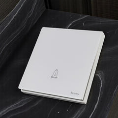 Belamy White Push Bell | BE-155-SW