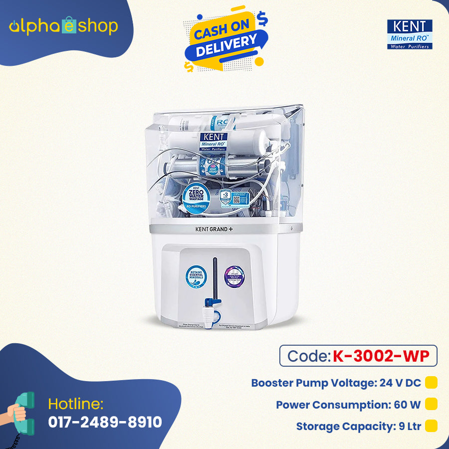 KENT Grand Plus RO Water Purifier (White) K-3002-WP