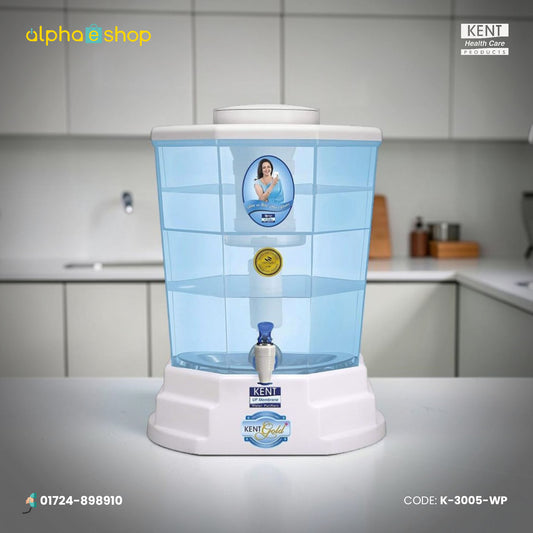 KENT Gold+ Gravity-Based Water Purifier (White & Blue) K-3005-WP