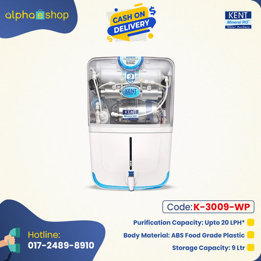 Kent Prime TC RO+UV+UF+TDS Controller Water Purification (White) K-3009-WP