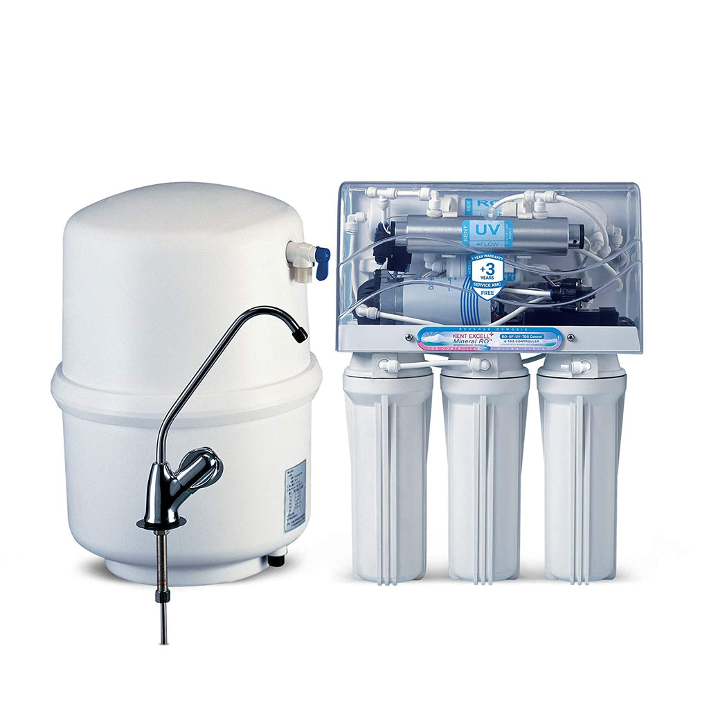 KENT Excell Plus RO Water Purifier RO+UV+UF+TDS Controller (White) K-3004-WP