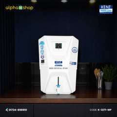KENT Crystal Star smart RO water purifier in white with digital display and mineral ROT technology. Available at Alphaeshop.