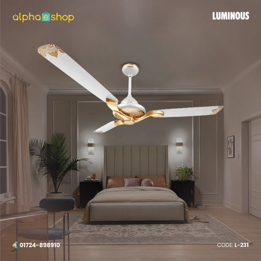 Luminous Jaipur Mahal 52 Inch 3 Blade Decorative Energy Saving Ceiling Fan (Agaria White) L-231