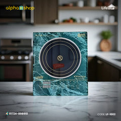 Life Up Inverter infrared cooker (LF-1002) in marble green finish, featuring digital touch controls and energy-saving technology. Available at Alphaeshop.