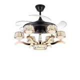 Qulik Q-6290 48-Inch Modern Chandelier Ceiling Fan with LED Light in Black