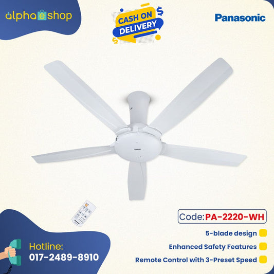 Panasonic F-M14dz Bayu 5-Blade Ceiling Fan White (PA-2220-WH)