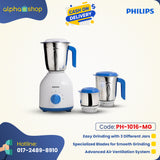 PHILIPS Mixer Grinder with 3 Jars, 600 Watt - HL7555/00 (Celestial Blue/ Bright white) PH-1016-MG