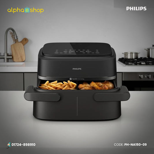 Philips NA150/09 1000 Series Compact Dual Basket Air Fryer | PH-NA150-09
