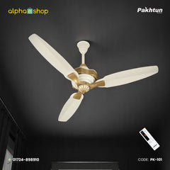Pakhtun Khalifa - 52 inch BLDC Inverter Remote Control Ceiling Fan (Chrome White) | PK-101