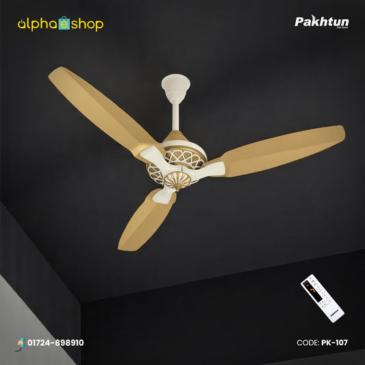Pakhtun Pasha 52-inch BLDC Inverter Ceiling Fan (Chrome Beige) | PK-107