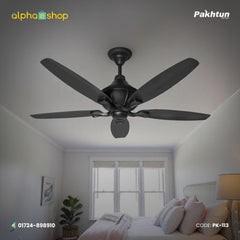 Pakhtun Penta 5- 56 inch BLDC Inverter Remote Control Ceiling Fan ( Black) | PK-113