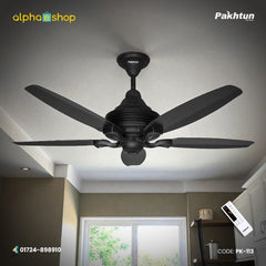 Pakhtun Penta 5- 56 inch BLDC Inverter Remote Control Ceiling Fan ( Black) | PK-113