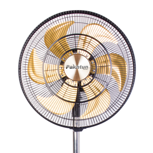 Pakhtun Zefiro 18 Inch High Speed Stand Fan (Black-Gold) | PK-125
