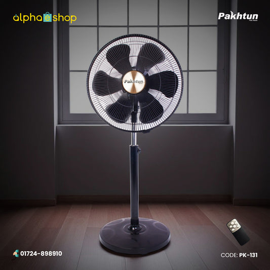 Pakhtun Tezra 18 Inch High Speed Remote Control Stand Fan (Black) | PK-131