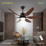 Qulik 66 Inch Modern Decorative Silent ABS Blade Under light with Remote Ceiling Fan (Dark Wood Grain) Q-6507-DW