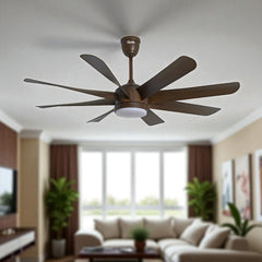 Qulik Helix UL 60"- Modern Decorative Silent ABS Blade Under light with Remote Ceiling Fan (DarK Wood) Q-6522-DW