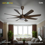 Qulik Helix UL 60"- Modern Decorative Silent ABS Blade Under light with Remote Ceiling Fan (DarK Wood) Q-6522-DW