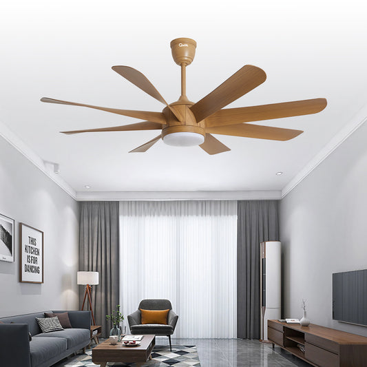 Qulik Helix UL 60"- Modern Decorative Silent ABS Blade Under light with Remote Ceiling Fan (Light Wood) Q-6522-LW