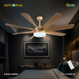 Qulik 60 Inch Modern Decorative Silent ABS Blade Under light with Remote Ceiling Fan (Light Wood) Q-6522-LW