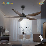 Qulik 56" Modern Decorative Silent ABS Blade Remote Ceiling Fan (Dark Wooden) Q-6527-DW