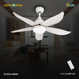 Qulik 56" Modern Decorative Silent ABS Blade under light Remote Ceiling Fan (Wooden Grain) Q-6527-LW
