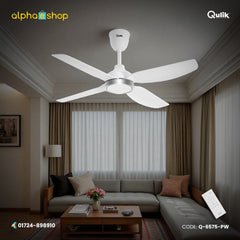 Qulik Windora 56" Decorative Energy Saving BLDC Remote Control Ceiling Fan (Pearl White) | Q-6575-PW